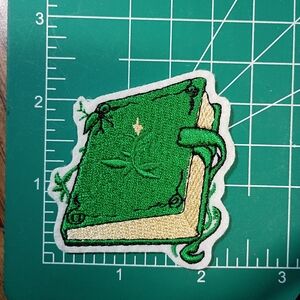 2/$10 Green Embroidered Forest Spell Book Patch